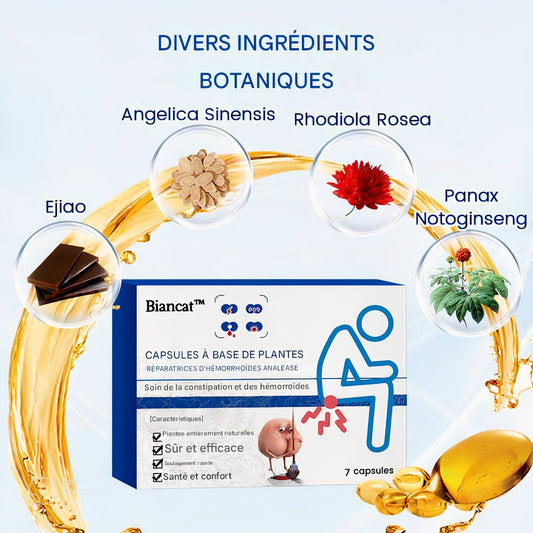 Capsules à base de plantes Biancat™AnalEase pour la réparation deshémorroïdes🌿🌿